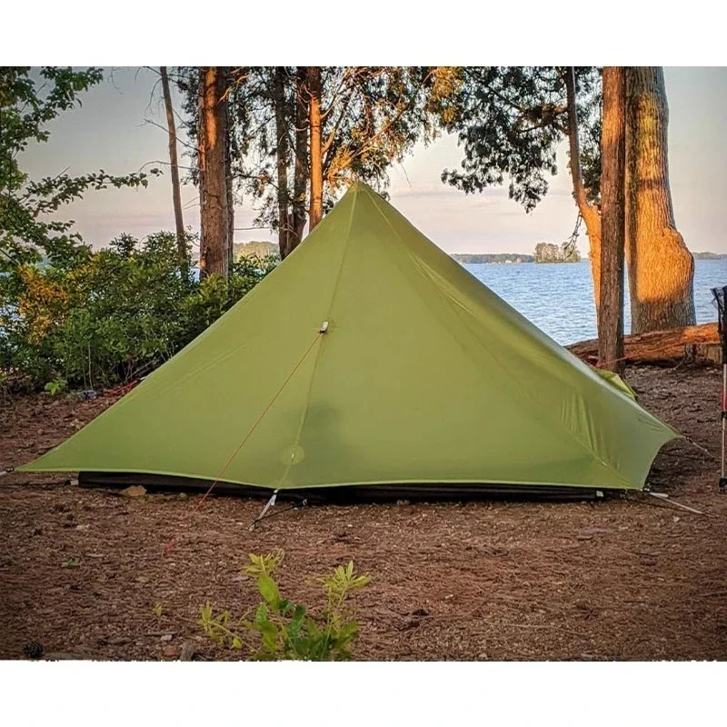 Single tent, ultra-light dual silicon windproof and rainproof single rodless camping tent