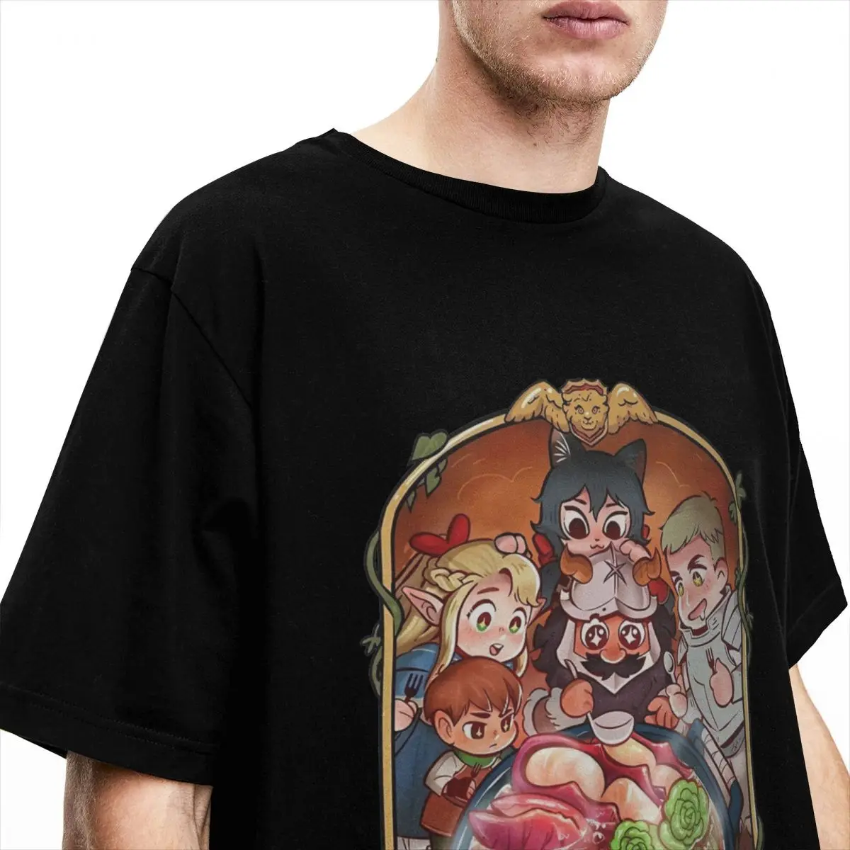 Haikyuu T Shirt Delicious In Dungeon Meshi Cotton T Shirts Anime Hip Hop Tshirt for Men Summer Y2K Retro Short Sleeve Top Tees