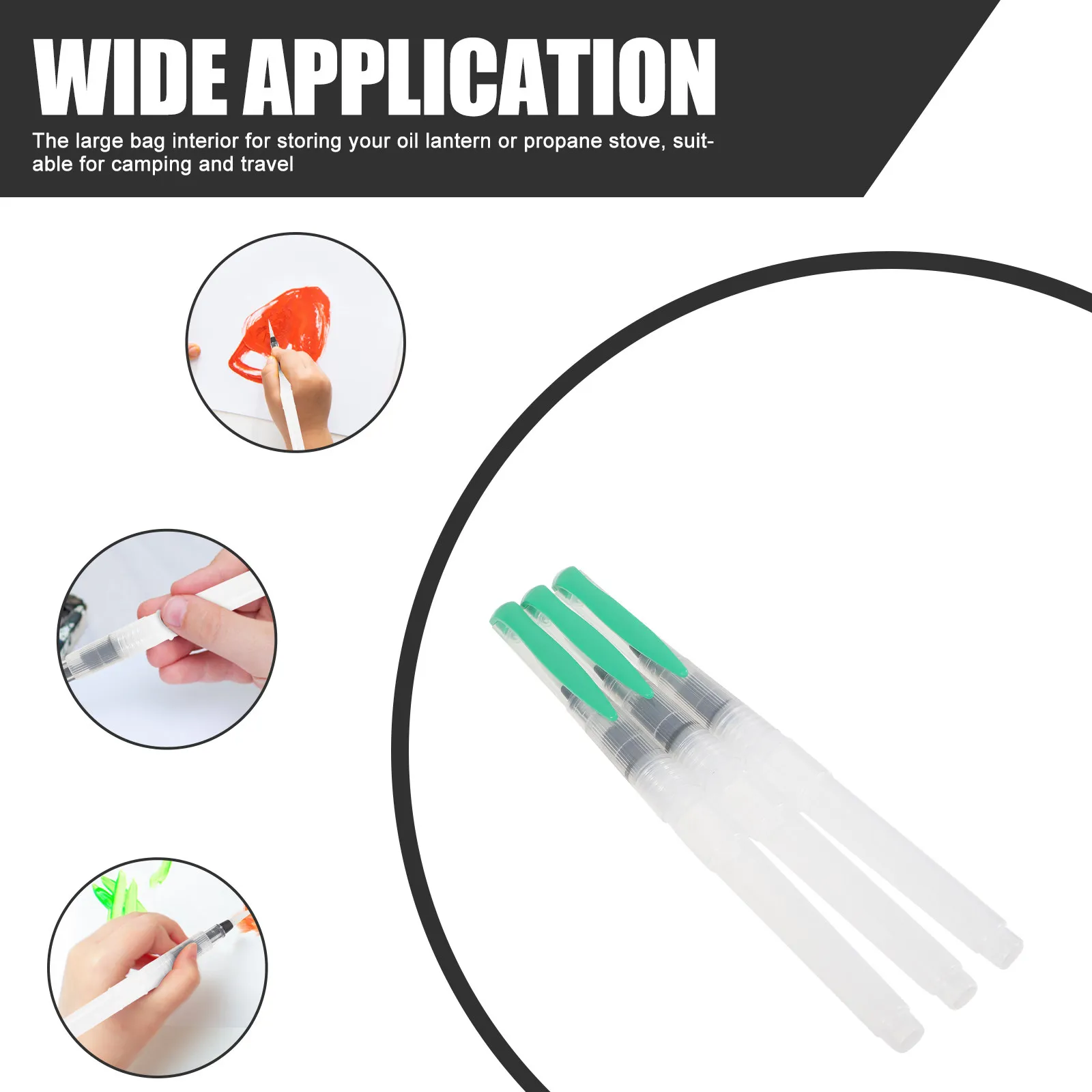 

Набор из 3-х водных кистей-ручек для акварели, портативные, для начинающих и детей, с удобным управлением, художественные принадлежности, инструмент для рисования