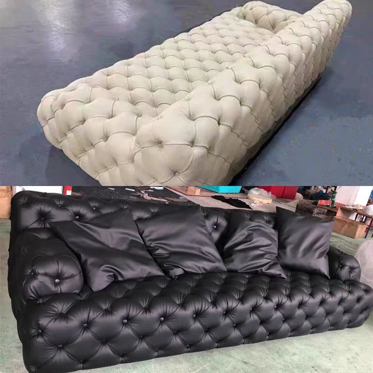 #Vertical Black Fabric Velvet Classic Furniture Sofa Buttons Tufted Canvas Color Chesterfield Sofa Bench