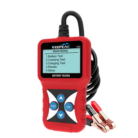 Veepeak 12V 자동차 배터리 테스터 100-2000 CCA, 차량 발전기 충전 및 크랭크 시스템 테스터 분석기