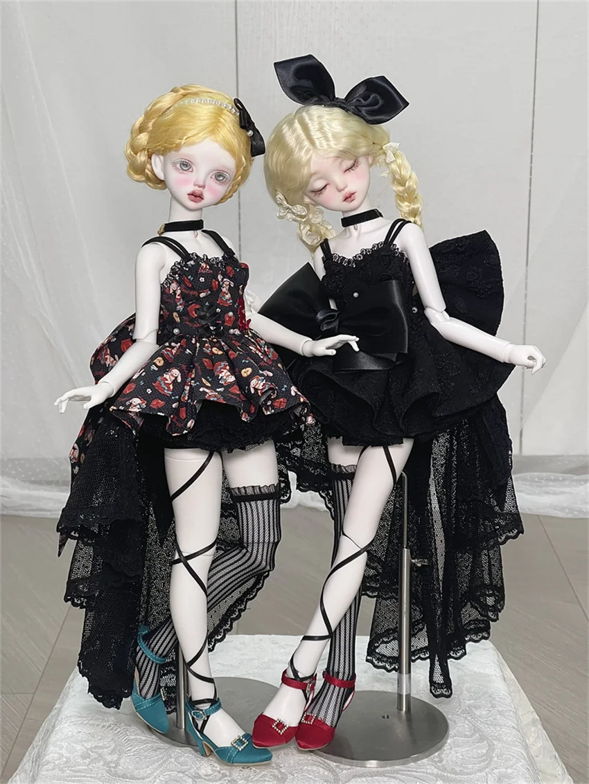 In Stock BJD/SD Shoes 1/3 1/4 High Heels Girls Silk Pointy One-button High Heels Multi-colored BJD Doll Accessories