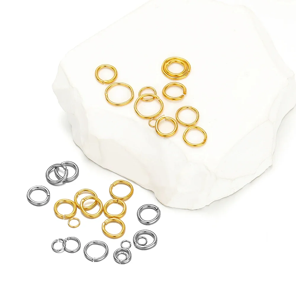 100-200pcs Stainless Steel Open Jump Rings Split Rings Connectors for Diy Jewelry Finding Making Accessories Wholesale Supplies