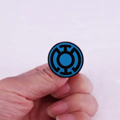 Blue Lanterns Corps 그룹 로고 배지 만화 핀 쥬얼리