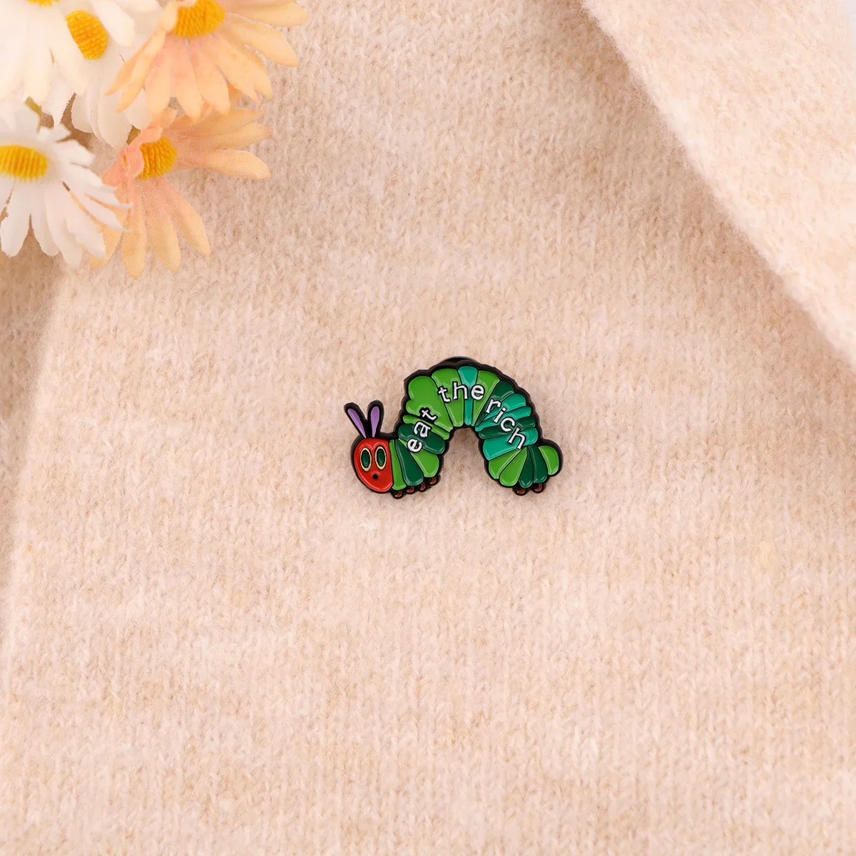 الاشتراكية المينا دبوس أكل الغنية بروش الصنوبر كاتربيلر التلبيب شارة بدبابيس على ظهره الملابس والاكسسوارات مضحك مجوهرات هدايا