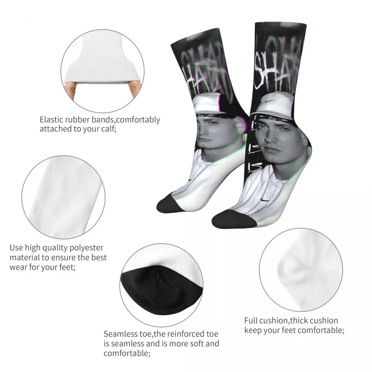 Eminem Hip Hop Rapper Socks Accessories For Men Women Print Socks Cute Wonderful Gifts