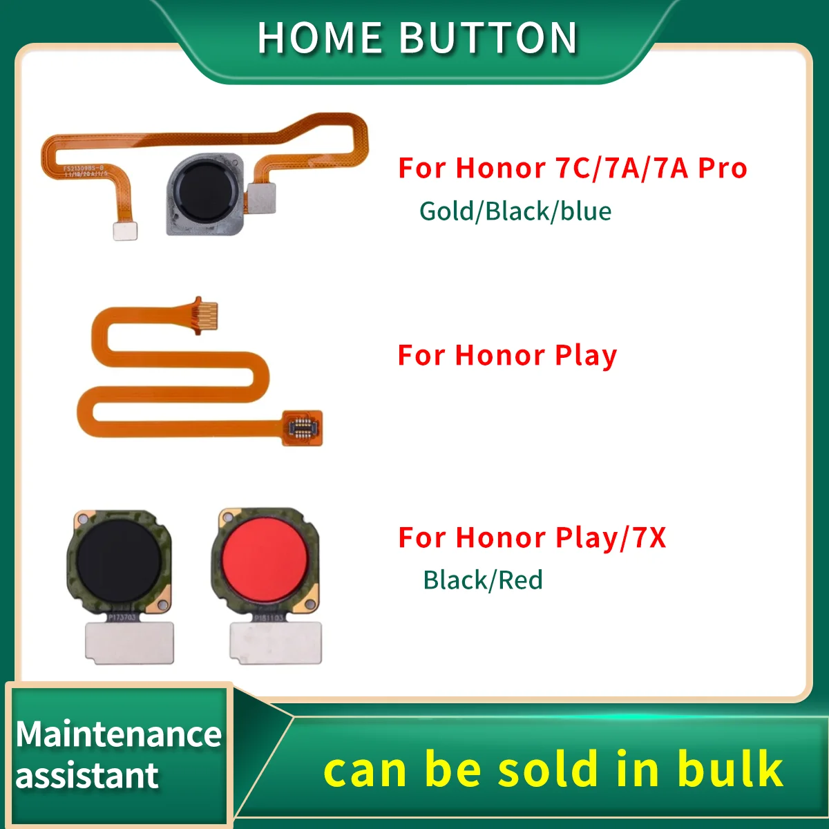 

Fingerprint Sensor Home Button For HuaWei Honor Play 7X 7C 7A Pro Touch ID Return Button Menu Connector Flex Cable Ribbon