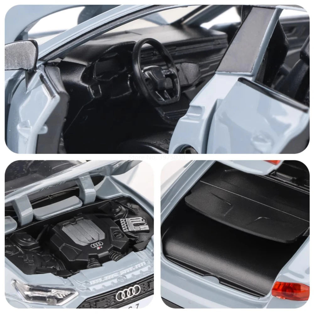 1:32 AUDI RS7 Legierung Spielzeug Autos Druckguss Modell mit Zurückziehen Licht Sound Miniatur Auto Gummi Reifen Fahrzeug Kind Sammlung Geschenke