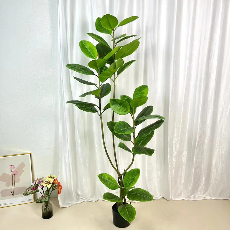 5.6FT Large Artificial Ficus Plants Branches Tropical Tree Plastic Fake Leafs Green Banyan Tree For Home Garden Room Shop Decor