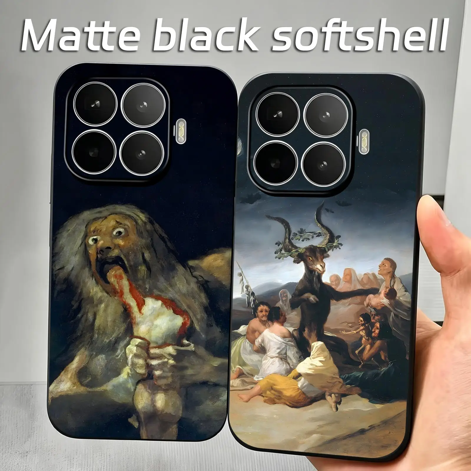 Coque de téléphone pour Xiaomi 17 15 14 13 12 11 T Ultra Pro, noire souple, résistante aux chocs, espagne Francisco Goya Art