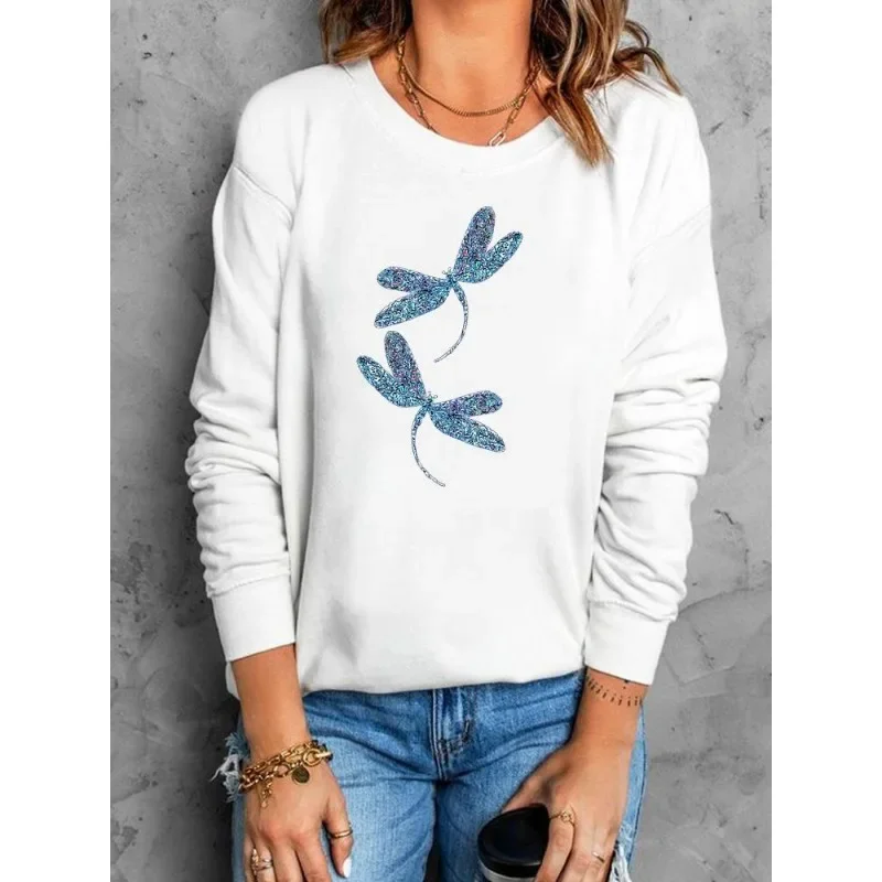 Women\'s Slim-fit Hoodie Fashion Sunflower Print Ins White Hoodie Harajuku  Streetwear Women  Sweatshirt  Sweatshirts  Aesthetic