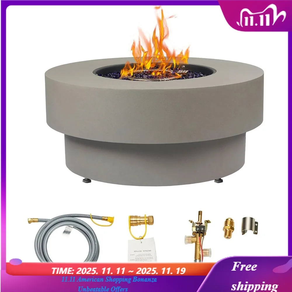 

32.5-inch Outdoor Gas Fire Pit Table Propane to Natural Gas Convertible 50,000BTU Patio Fire Pits for Backyard Entertainment