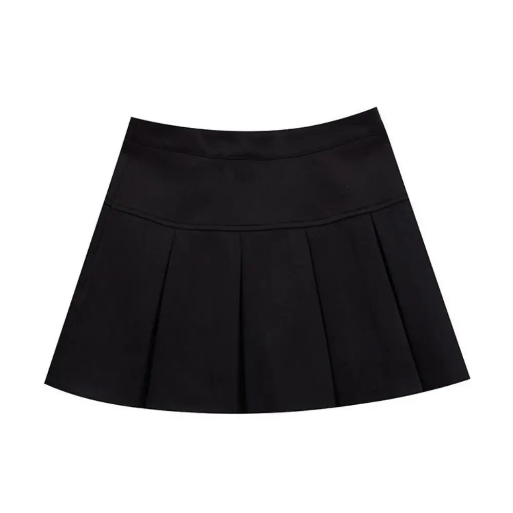 Mini jupes plissées taille haute Harajuku, robe courte, couleur unie, ligne a, jupe courte JK Y2k, jupes simples avec pantalon de sécurité, été