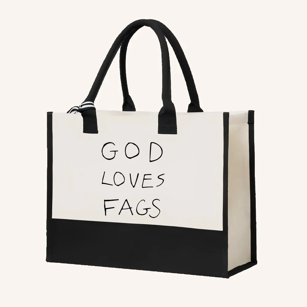 LOVES FAGS 2026 وصول جديد موضة عملية واسعة قابلة لإعادة الاستخدام حمل حقيبة نمط طباعة 2 لهجة الثقيلة حقيبة كتف كبيرة #4