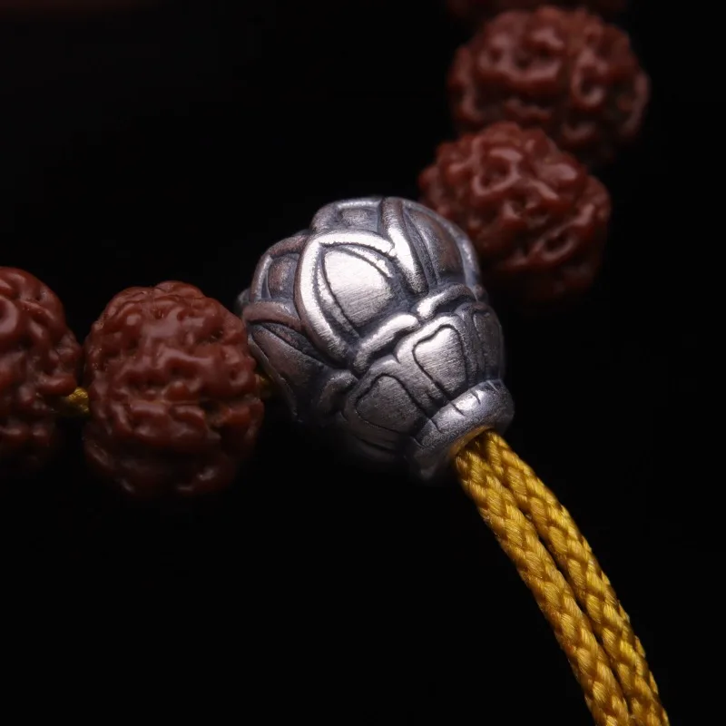 Original Lotus Three Way Buddha Head Rudraksha Moon Seed Beads Long Strand Handheld DIY Scholar Sacred Genuine Craft Accessory view 3