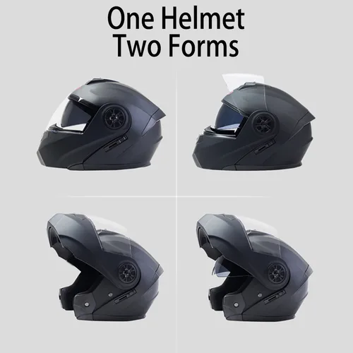 Imagen 2 del producto Casco de motocicleta con Bluetooth para hombre y mujer, máscara completa de seguridad para descenso, Motocross, carreras, Modular, abatible hacia arriba, aprobado por DOT
