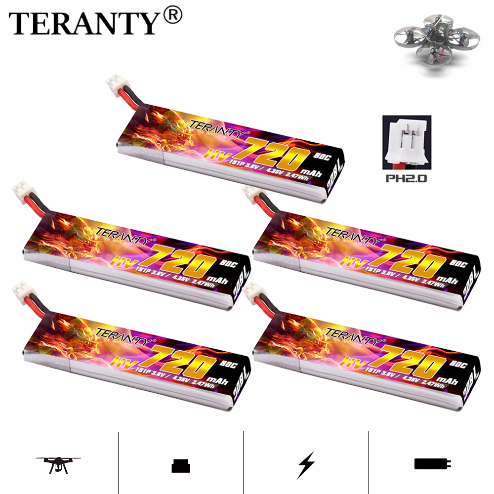 MAX 160C 3.8V 720mAh Lipo batteria HV indoor flying model aircraft drone FPV ad alto ingrandimento TREANTY 1S batteria ricaricabile