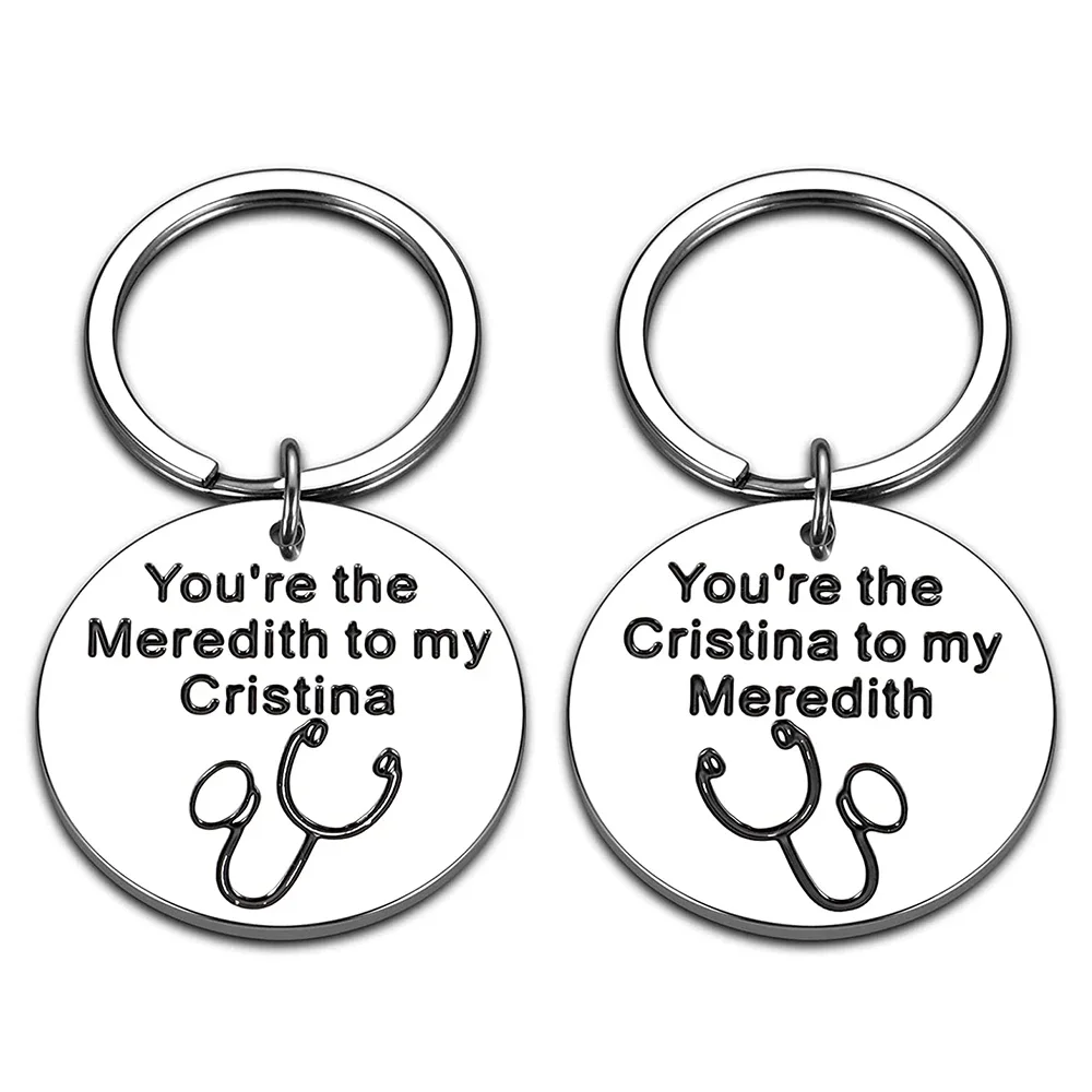 Best Friend Keychain Gifts for Women You're The Meredith To My Cristina Inspired Set Your Are My Person Gifts For Sister