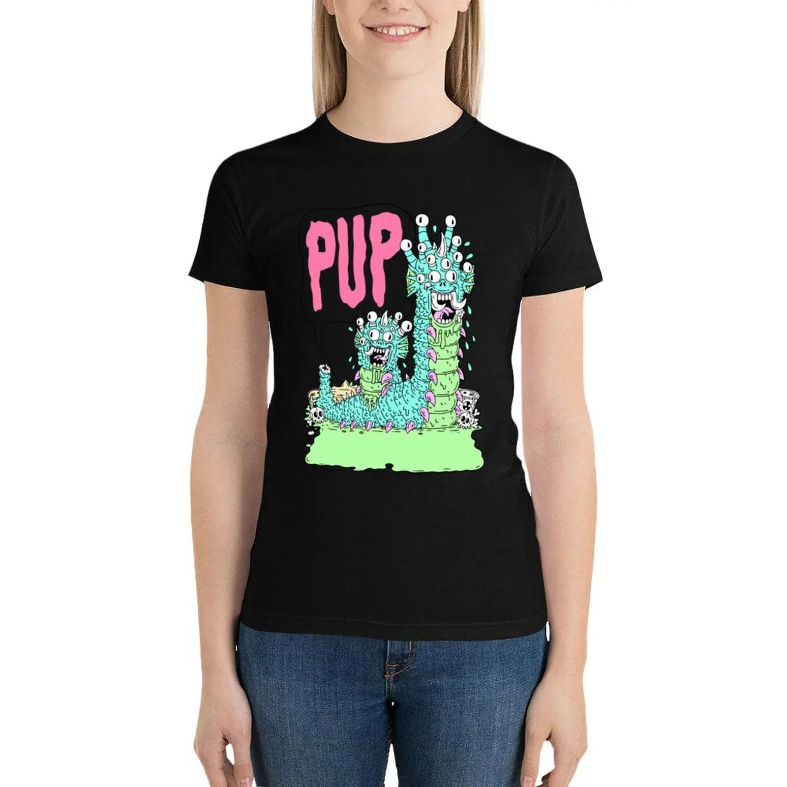 Pup Rock Band T-Shirt Vintage Kleding Dier Prinfor Schattige Kleding Shirts Grafisch T-Shirt Vrouwen