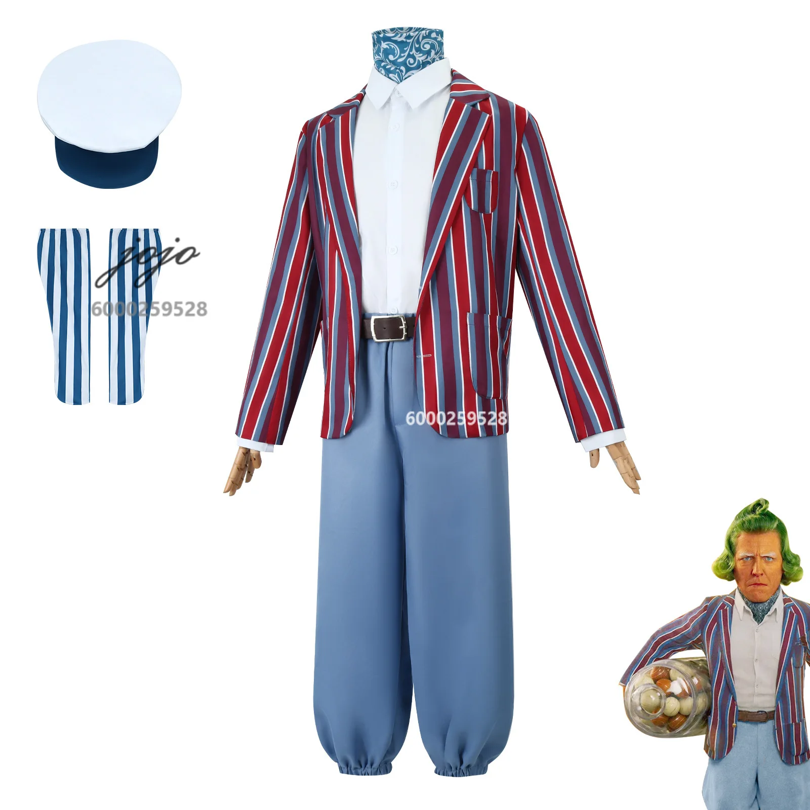 Movie Anime Oompa Loompa Cosplay Costume Wonca Costume Anime Clothes for Child Roleplay Halloween Party Outfit for Kids Boys
