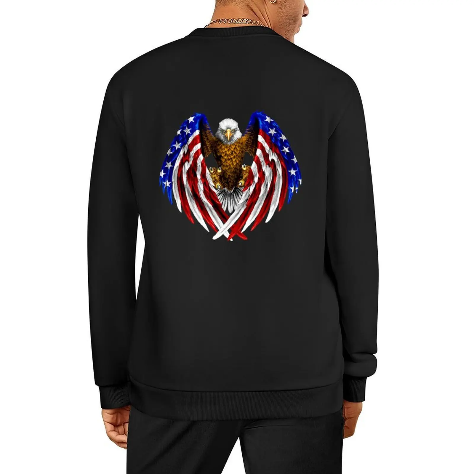 

Bald Eagle American Flag Pullover male clothes autumn clothes clothes for men mens clothing sweatshirts men