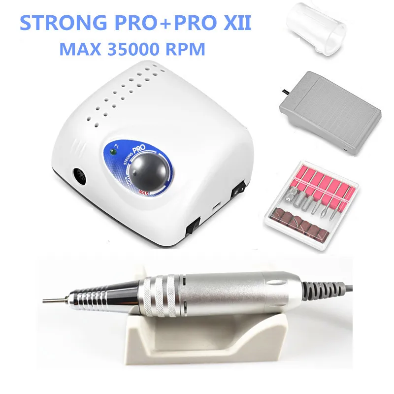 New Strong 210 PRO XIII Nail Drill 65W 35000 Machine Cutters Manicure Electric Milling Manicure Machine Polish Nail File