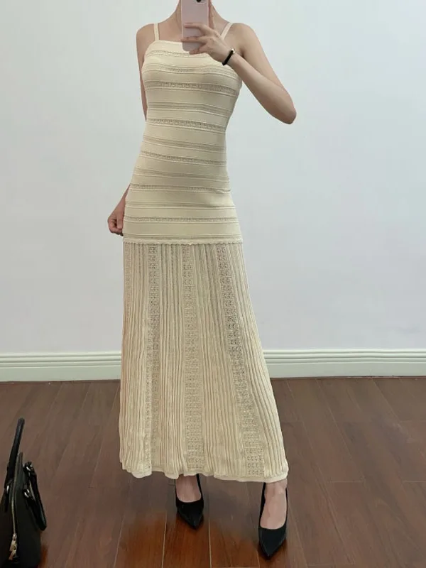 

Женское трикотажное платье с вырезами и узором, облегающее, без бретелек, с высокой талией, длинная юбка для дома и отдыха