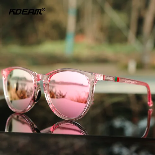 Imagen 1 del producto KDEAM Gafas de sol vintage para mujer, lentes polarizadas, bisagra de metal, gafas de sol femeninas de forma ovalada