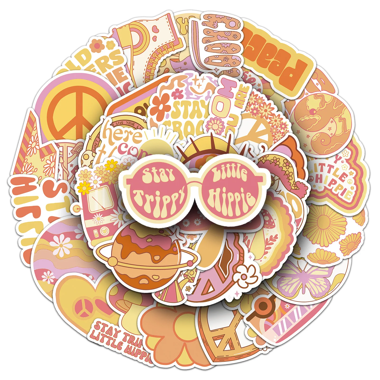 

10/30/50PCS Hippie Sticker Bohemian Style Graffiti Personalized Decoration Skateboard Water Cup Luggage Waterproof Decal Toy