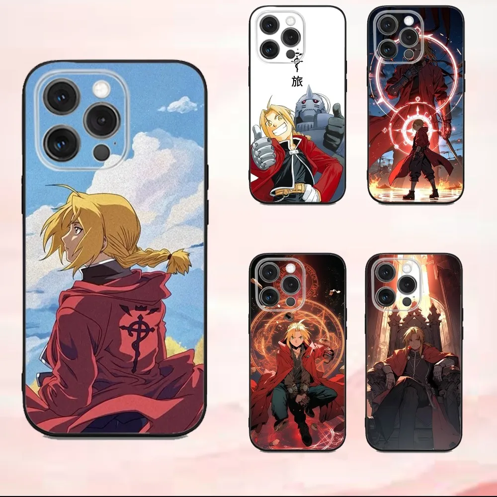 

F-Fullmetals A-Alchemists Edwards Phone Case For iPhone 16,15,14,13,12,11,Pro,X,XS,Max,XR,Plus,Mini Soft Black Cover