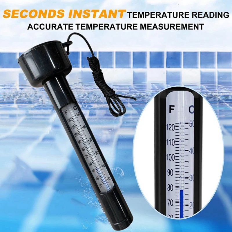 Top Deals Pool Thermometer,Pool Temperature Thermometer Floating Easy Read,For Outdoor And Indoor Swimming Pools And Spas