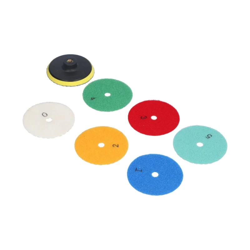 

Набор из 6 сухих алмазных полировальных кругов и 1 держателя для шлифовки гранита и мрамора, 4 дюйма