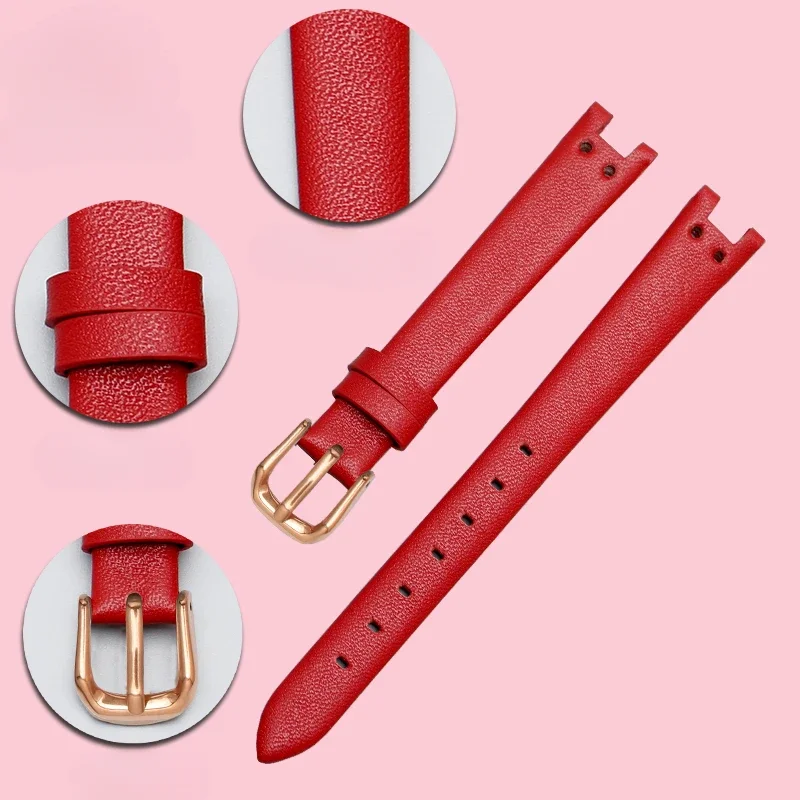 Concave Interface Black Brown Red Watchband Female for Anne Klein Series AK 1950/9442/9918/9168 Steel Buckle Quality Watch Strap