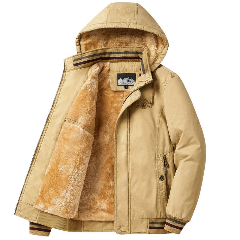 

Winter Mens Fleece Warm Padded Jackets Fashion Men Cotton Thicken Hooded Coats Men Mountain Ski Windbreaker Thermal Jacket 8XL