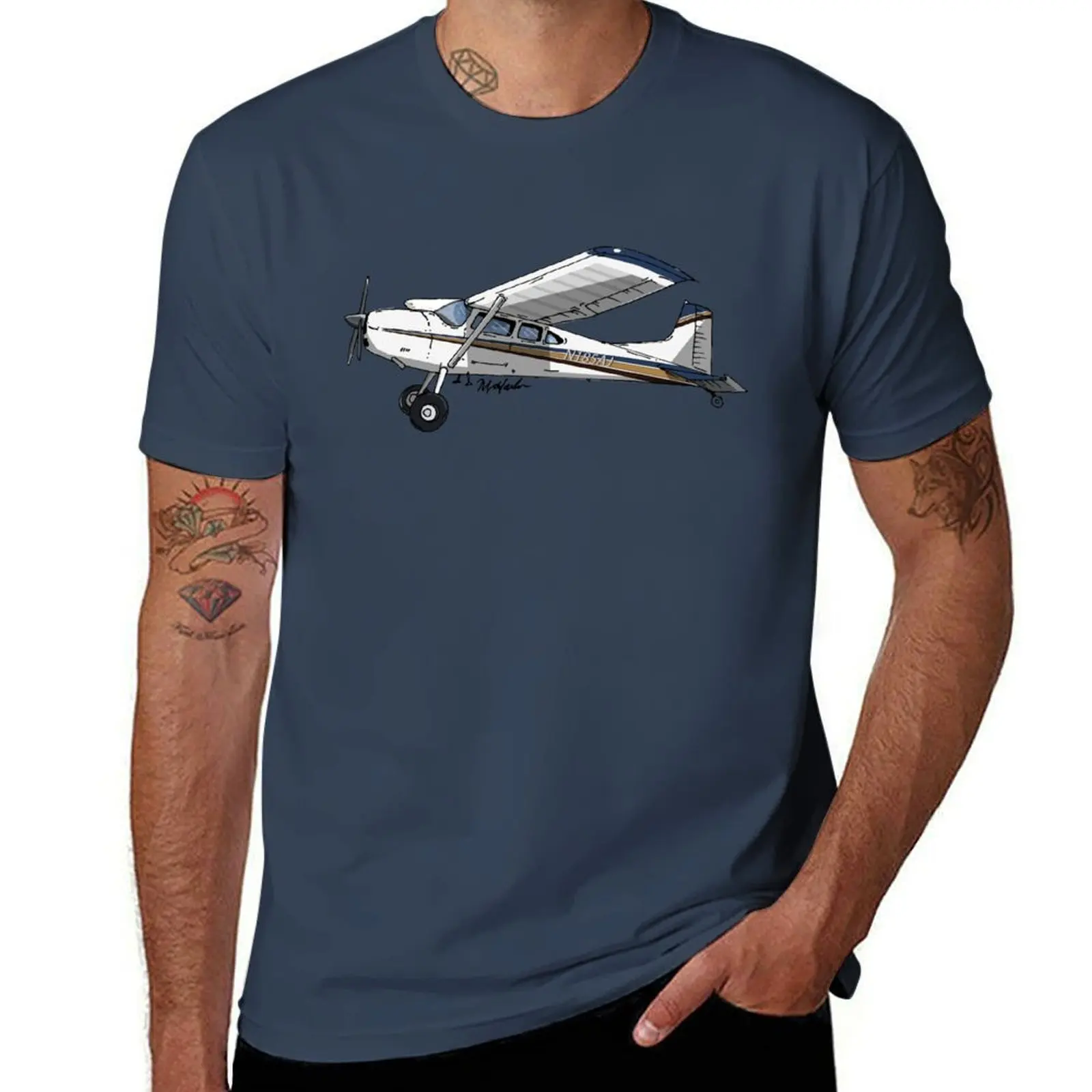 

Cessna 185 N185AJ T-Shirt Short sleeve tee plus sizes korean fashion mens designer clothes