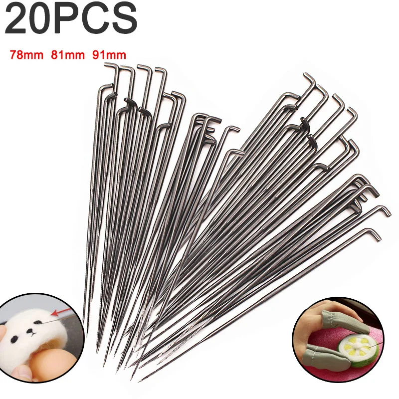 20 pieces sewing needles 3 sizes wool felt felting needles starter kit hemp tip needle set DIY craft felt tool