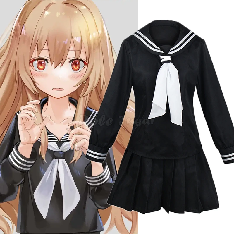 Anime Toradora TIGER DRAGON Aisaka Taiga Dress Cosplay Costume Girls JK School Uniform Halloween Carnival Sailor Suits