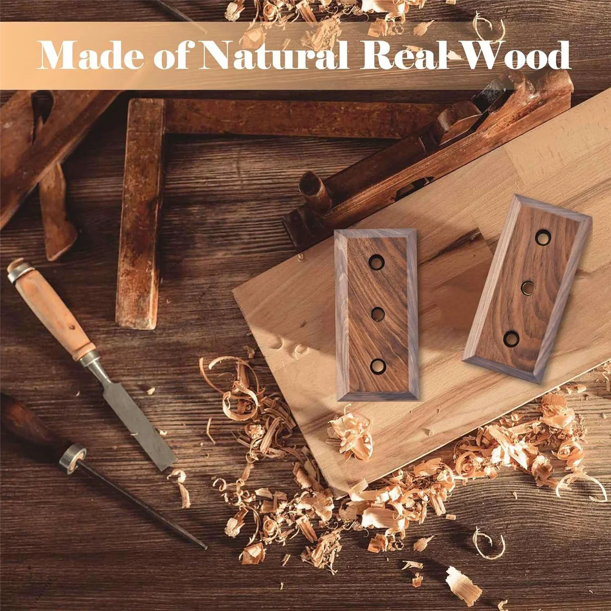 

AA87C 4PCS Guitar Wall Mount, Guitar Hook, Walnut U-Shaped Guitar Hanger Wall Mount Stand for Acoustic, Electric Guitar, Bass