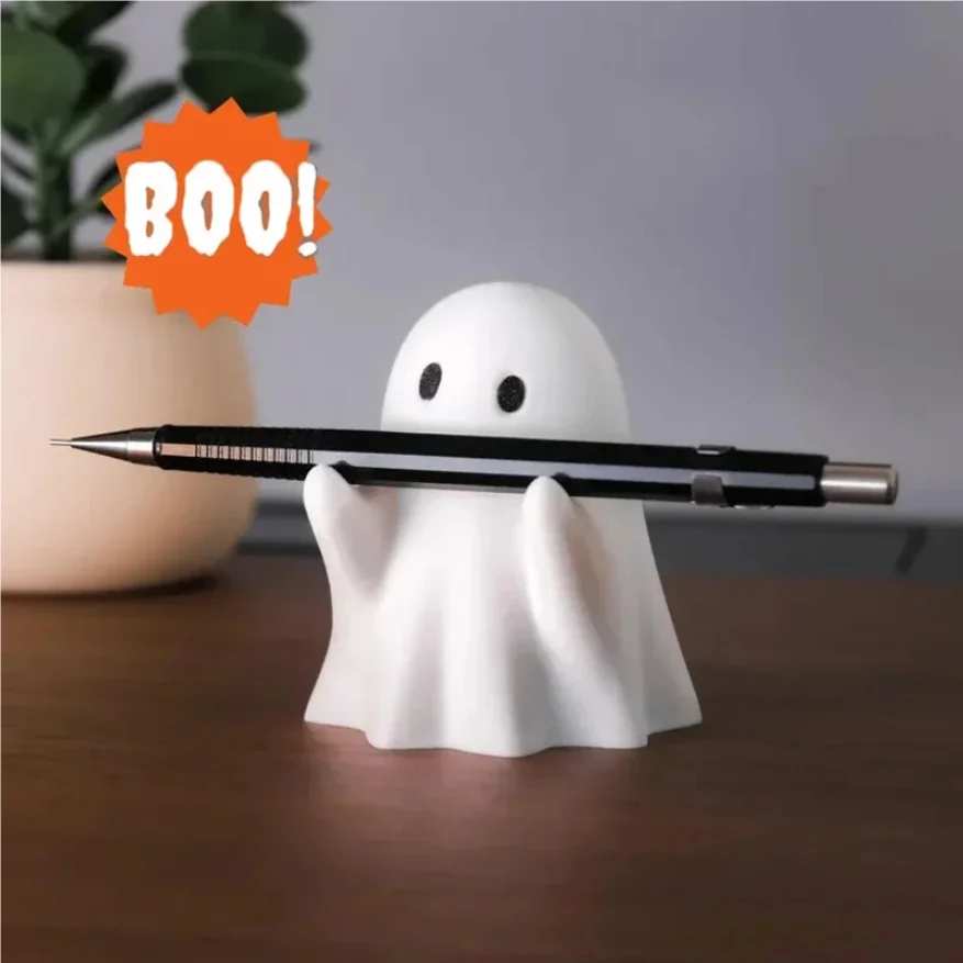 

Funny Ghost Pen Holder Spooky Ghost Figurine Design Pencil Holder for Desk Organizer Accessory Gifts for Families Friends