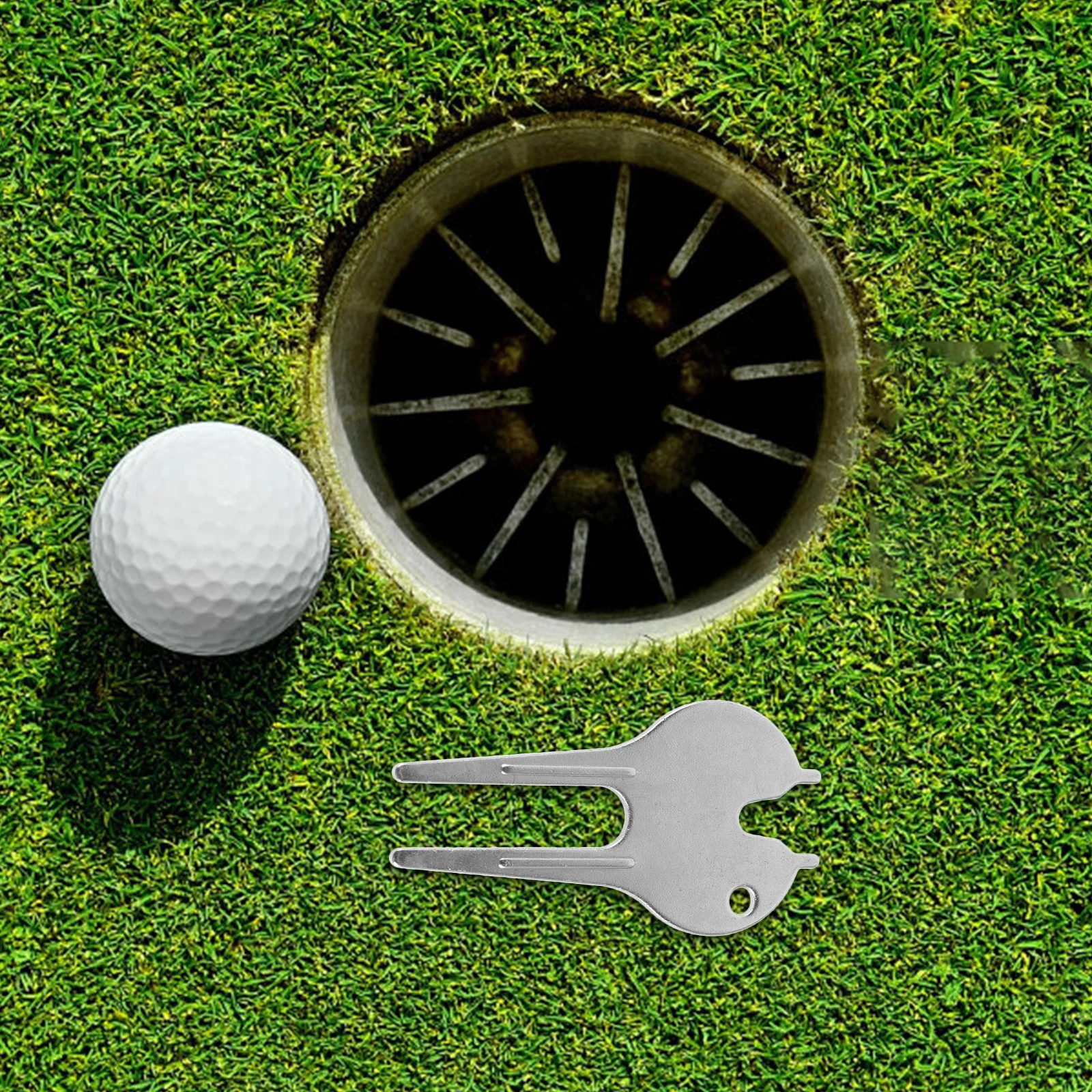 

6Pcs Golf Divot Repair Tool Professional Metal Divot Fork Portable Ball Marker for Fairway Maintenance Wear-Resistant Golf