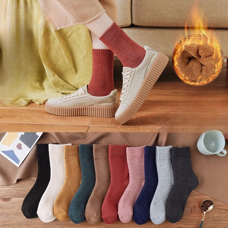 

10pcs Thicken Keep Warm Socks for Man Pure Cotton Mid-calf Sock Man Terry Sock Autumn and Winter Unisex Socks