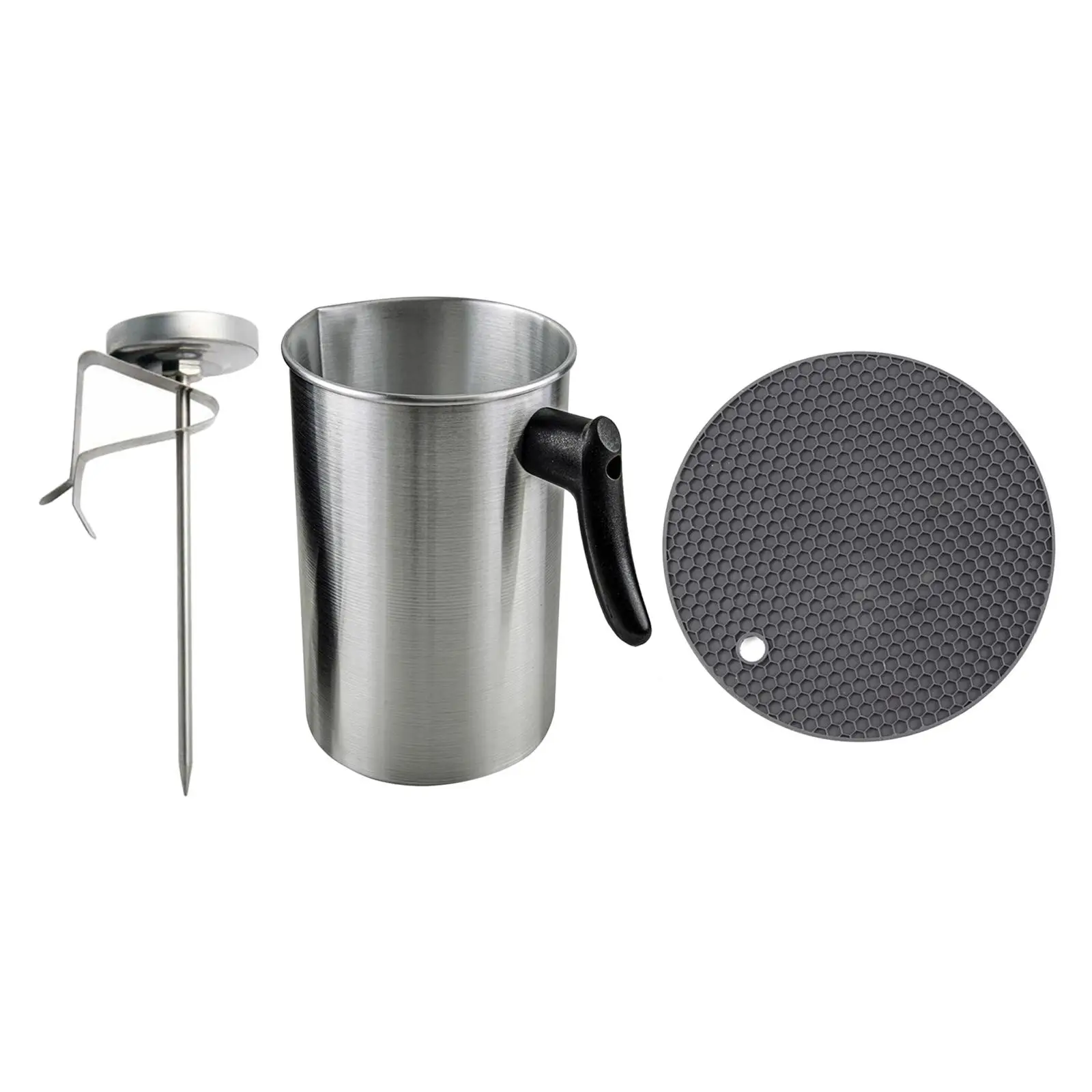 3L Capacity Candle Making Pouring Pot Set with Thermometer Soap Making Crafts Making Supplies Easy Clean Container