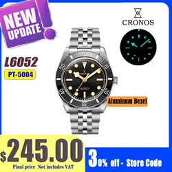 Cronos Luxury Men's Watches 39mm Diver BB54 Vintage Automatic Matt/ Aluminum Bezel Female 5 sold Links Sapphire 10 Bar L6052