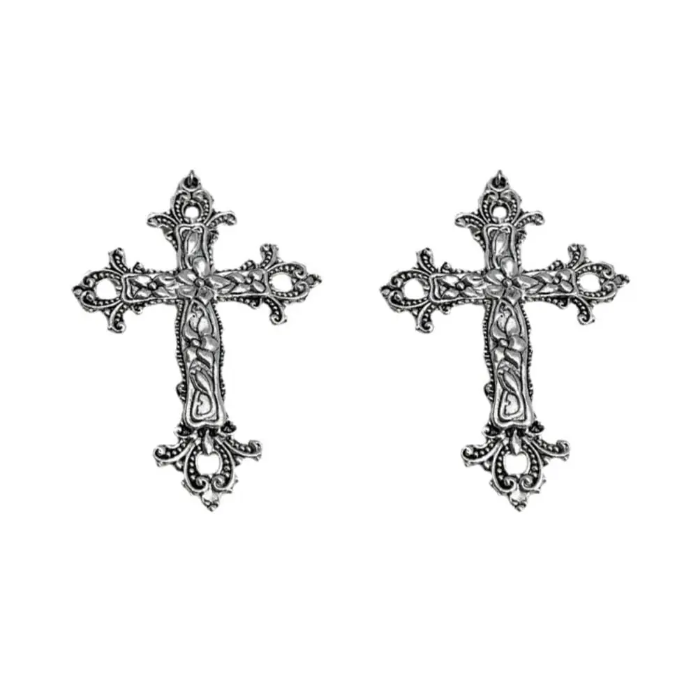 2PCS Metal Hair Clips Retro Cross Hairpin with Punk Duckbill Clips Novelty Hair Style Making