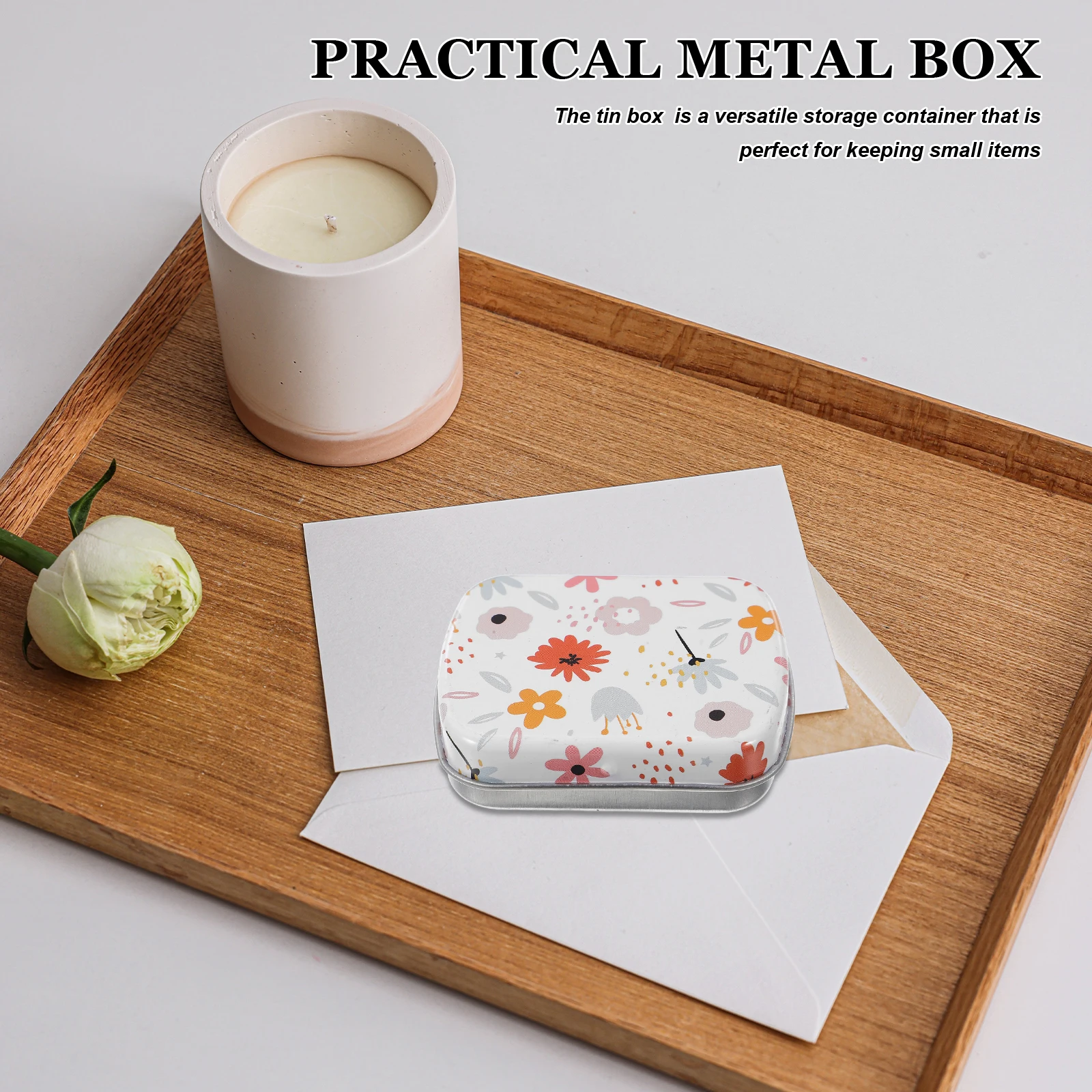 

6pcs Storage Small Jewelry Heart-shaped Metal Tinplate Cover Lightweight Practical Tin Boxes Mini Organizer Candy Box