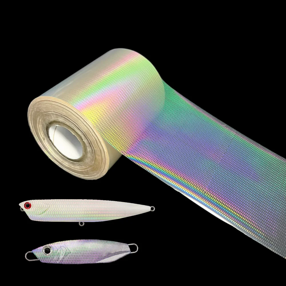 8CM 120M Small Fish Scale Tape Clear Transparent Hot Stamping Foil Fishing Lures Making Holographic Paper Laser Film Hologram