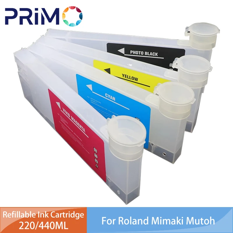 220ml 440ml Empty Refillable Ink Cartridge With Funnel NO Chip for For Roland Mimaki Mutoh Large Format Eco-solvent Printer