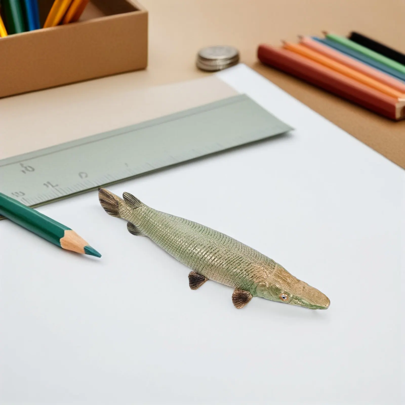 

Realistic Atractosteus Spatula Plastic Tropical Fish Educational Ocean Animal Figure Decorative Aquarium Desk Ornament