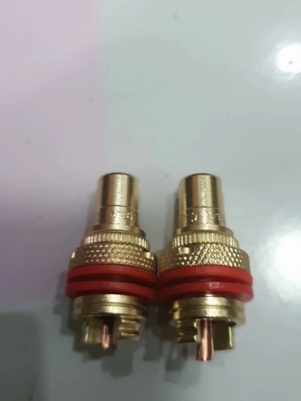 1pcs Pure copper plated real gold CMC Copper 805/ sand gold Lotus female power amplifier RCA base machine signal socket AEAK