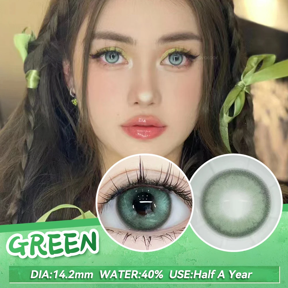 OVOLOOK-2PCS New Gray Prescription Contact Lenses Fashion Pupils Cosmetics Eye Color Lenses Myopia Colored Contact Lenses Brown